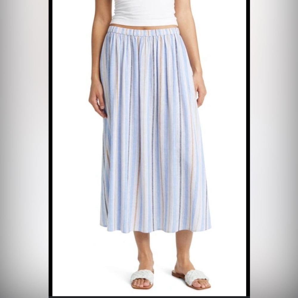 Women’s Caslon Striped Maxi Skirt, Large